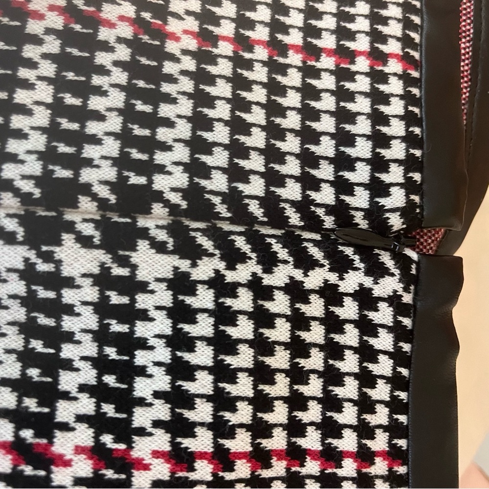 Classic houndstooth pattern knee-Length straight skirt-12P - Picture 4 of 12